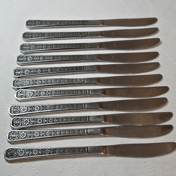 Interpur Florenz Stainless Butter Dinner Knife Silverware Flatware Lot Of (11) - Picture 8 of 9